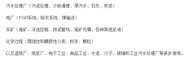 配套液壓及控制系統(tǒng)的液動膠管閥應用領域